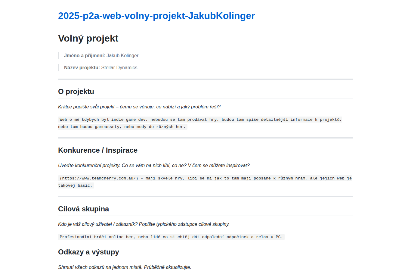 Screenshot preview of 2025-p2a-web-volny-projekt-JakubKolinger